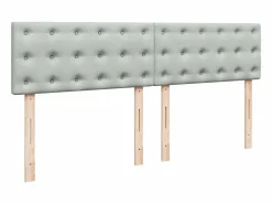 Clicnbuy Cama box spring con colchón terciopelo claro 180x200 cm Gris New