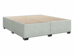 Clicnbuy Cama box spring con colchón terciopelo claro 180x200 cm Gris New