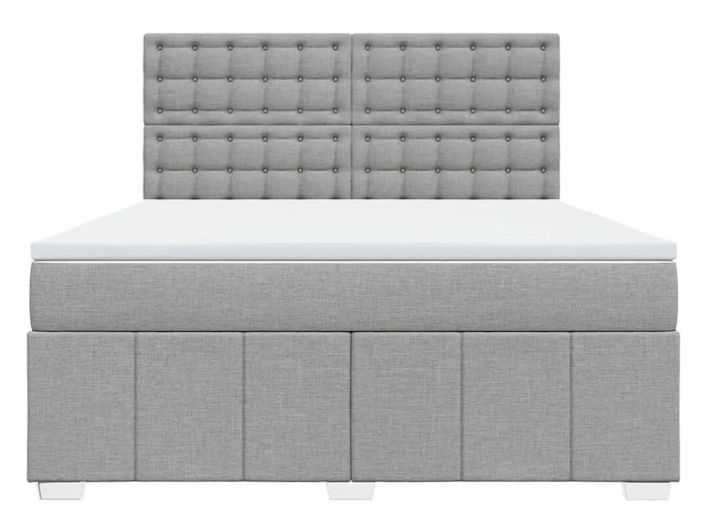 Clicnbuy Cama box spring con colchón tela claro 180x200 cm Gris Discount