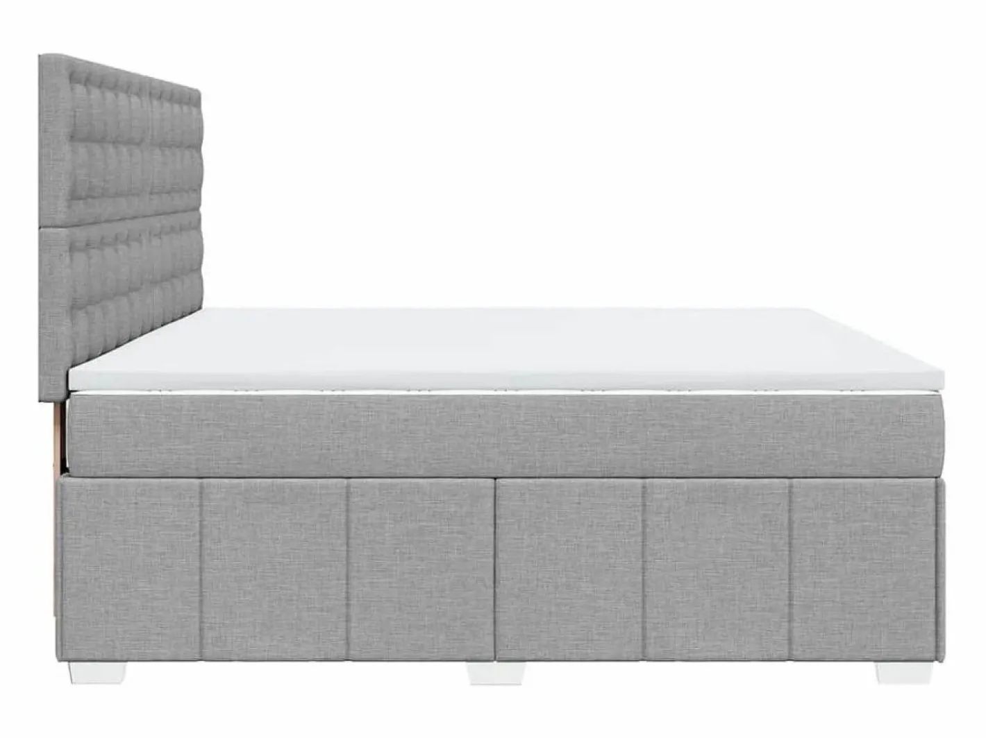 Clicnbuy Cama box spring con colchón tela claro 180x200 cm Gris Discount