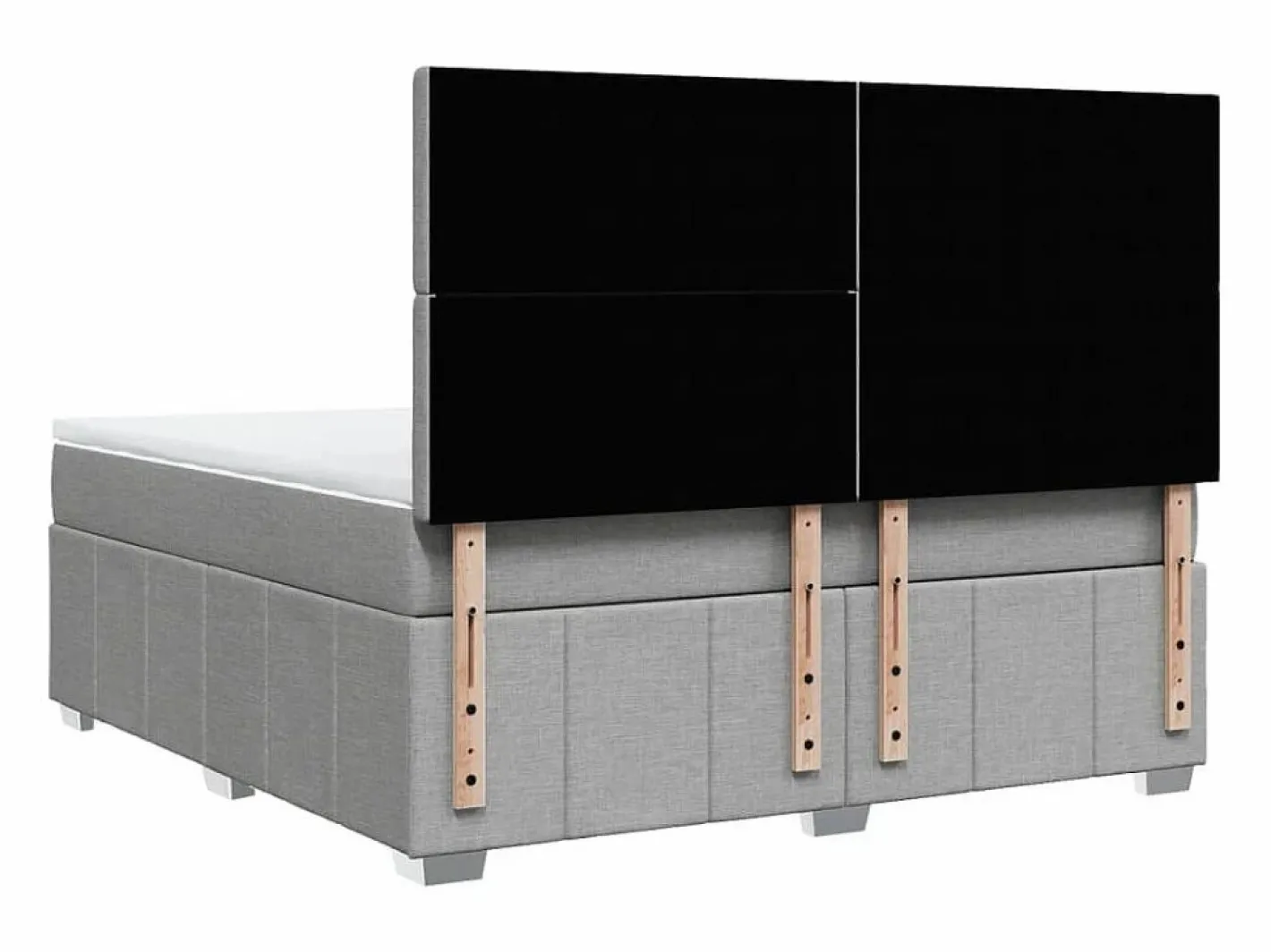 Clicnbuy Cama box spring con colchón tela claro 180x200 cm Gris Discount