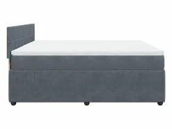 Clicnbuy Cama box spring con colchón terciopelo oscuro 180x200 cm Gris Best