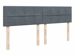 Clicnbuy Cama box spring con colchón terciopelo oscuro 180x200 cm Gris Best