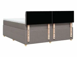 Clicnbuy Cama box spring con colchón tela gris taupe 180x200 cm Topo Clearance
