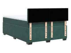 Cama box spring con colchón terciopelo oscuro 160x200 cm^Clicnbuy
