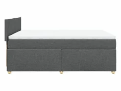 Clicnbuy Cama box spring con colchón tela oscuro 160x200 cm Gris Hot