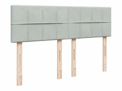 Cama box spring con colchón terciopelo claro 160x200 cm^Clicnbuy Online