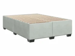 Cama box spring con colchón terciopelo claro 160x200 cm^Clicnbuy Online