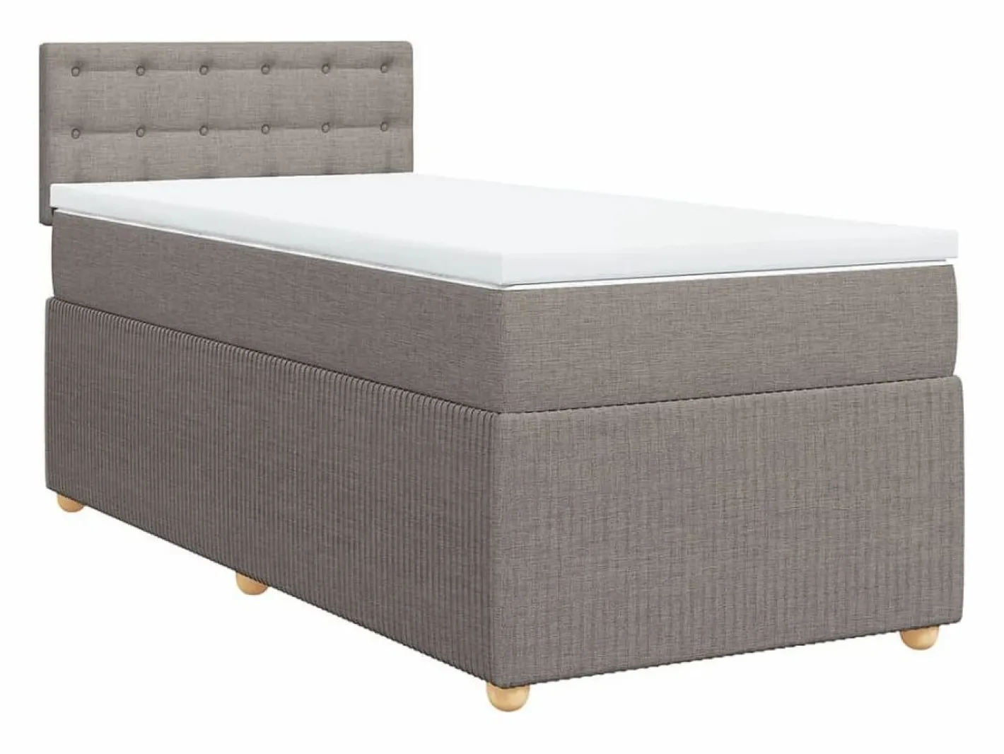 Clicnbuy Base De Cama De Láminas|Somier - 90X190Cm|Cama box spring con colchón tela gris taupe 90x190 cm