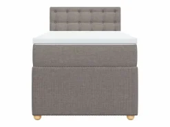Clicnbuy Base De Cama De Láminas|Somier - 90X190Cm|Cama box spring con colchón tela gris taupe 90x190 cm