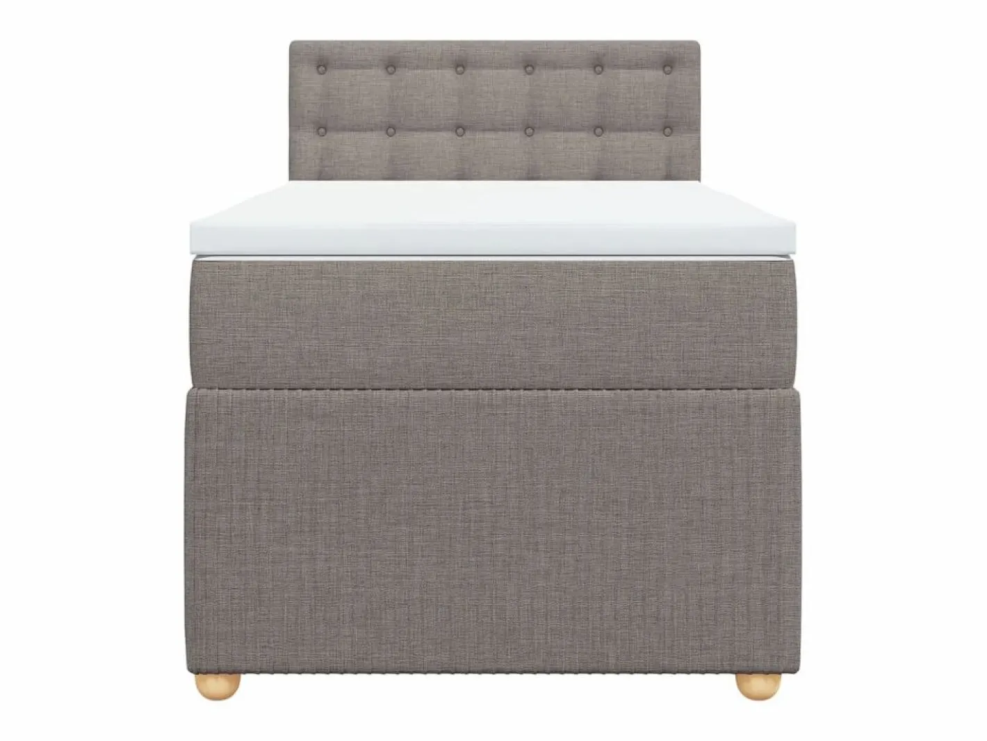 Clicnbuy Base De Cama De Láminas|Somier - 90X190Cm|Cama box spring con colchón tela gris taupe 90x190 cm