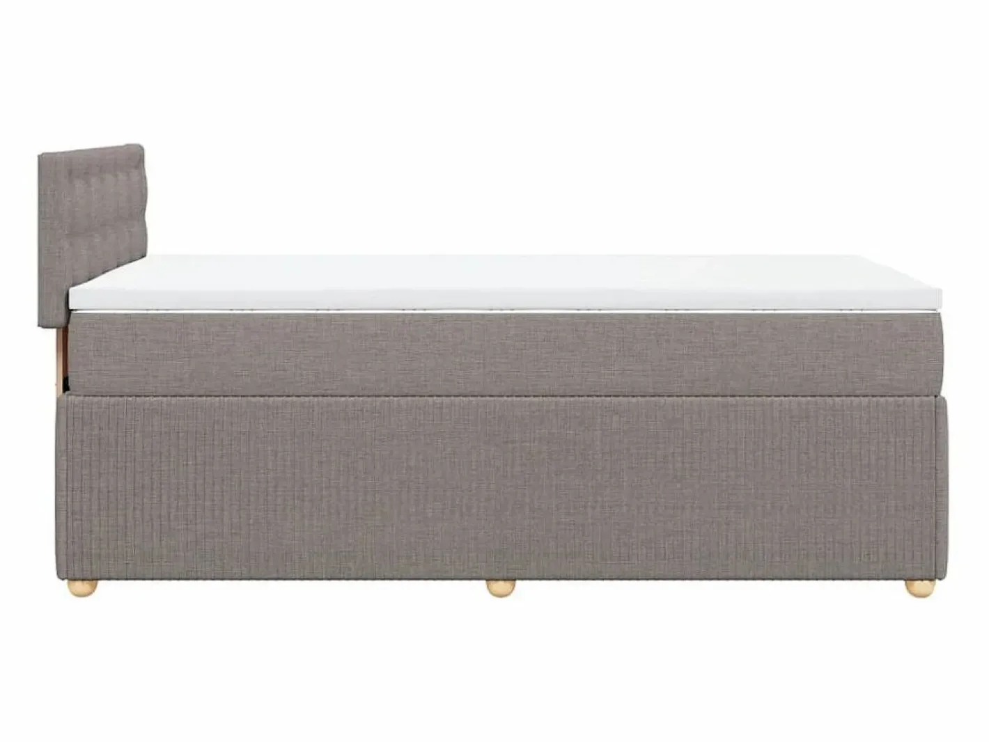 Clicnbuy Base De Cama De Láminas|Somier - 90X190Cm|Cama box spring con colchón tela gris taupe 90x190 cm