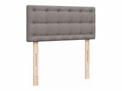 Clicnbuy Base De Cama De Láminas|Somier - 90X190Cm|Cama box spring con colchón tela gris taupe 90x190 cm