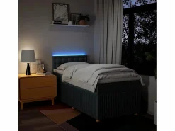 Clicnbuy Cama box spring con colchón tela 90x190 cm Azul New