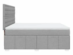 Clicnbuy Somier - 180X200Cm|Cama box spring con colchón tela claro 180x200 cm
