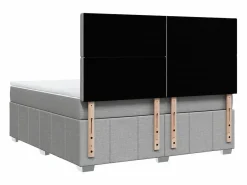 Clicnbuy Somier - 180X200Cm|Cama box spring con colchón tela claro 180x200 cm