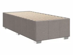 Clicnbuy Somier - 90X190Cm|Cama box spring con colchón tela gris taupe 90x190 cm