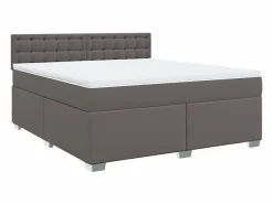 Cama box spring con colchón cuero sintético 180x200 cm^Clicnbuy Online