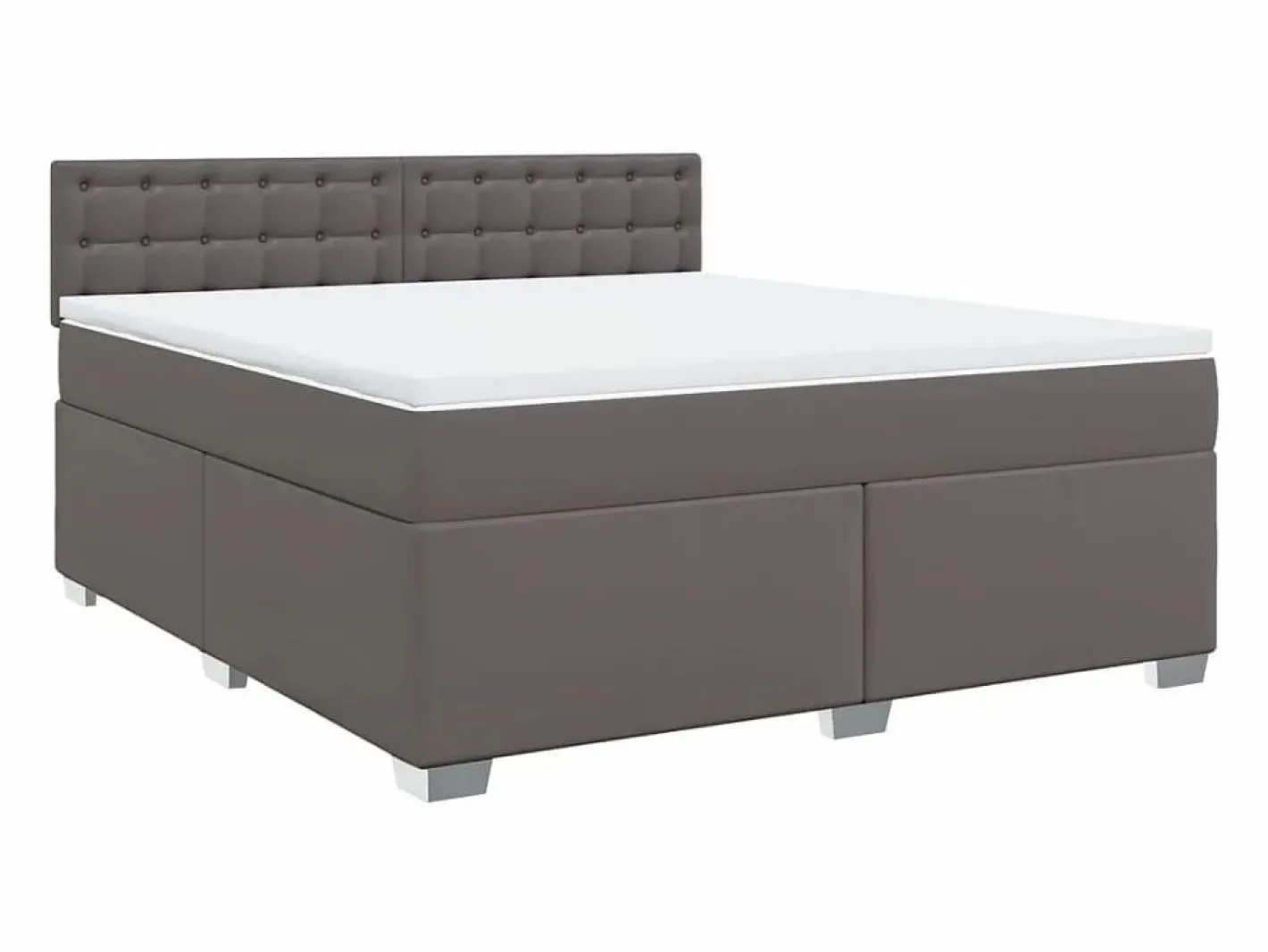 Cama box spring con colchón cuero sintético 180x200 cm^Clicnbuy Online