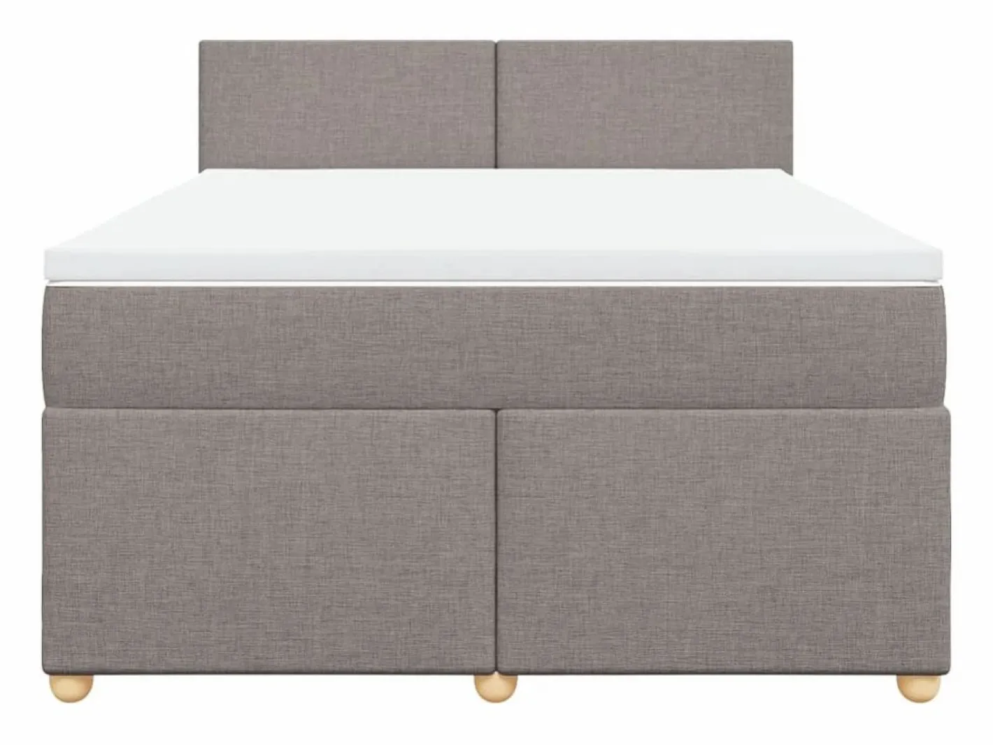 Clicnbuy Somier - 160X200Cm|Cama box spring con colchón tela gris taupe 160x200 cm