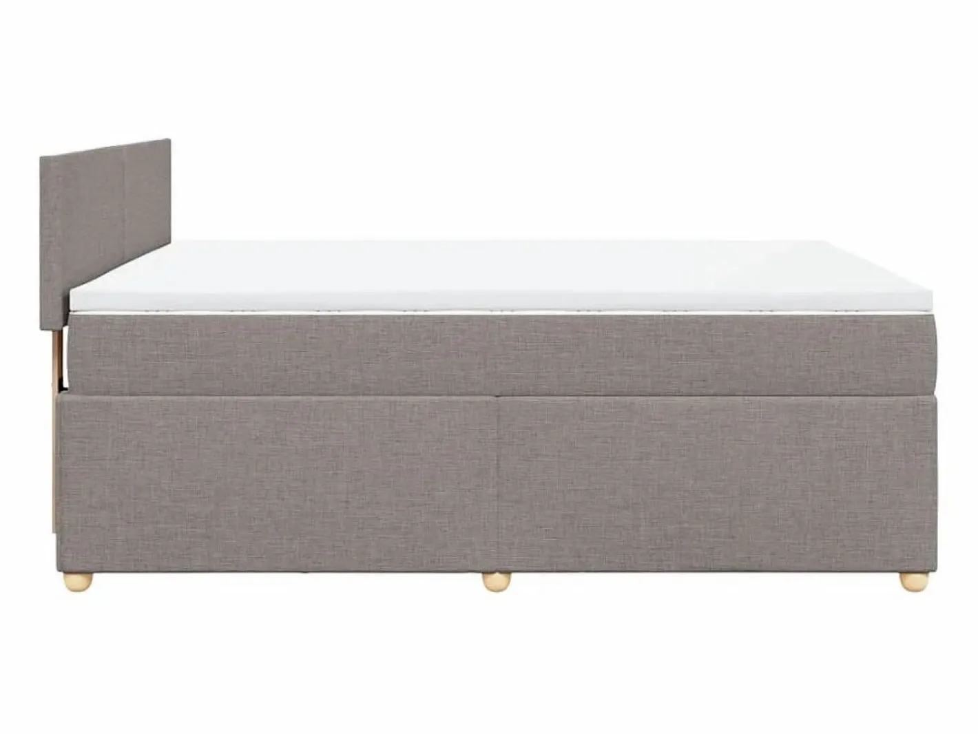Clicnbuy Somier - 160X200Cm|Cama box spring con colchón tela gris taupe 160x200 cm
