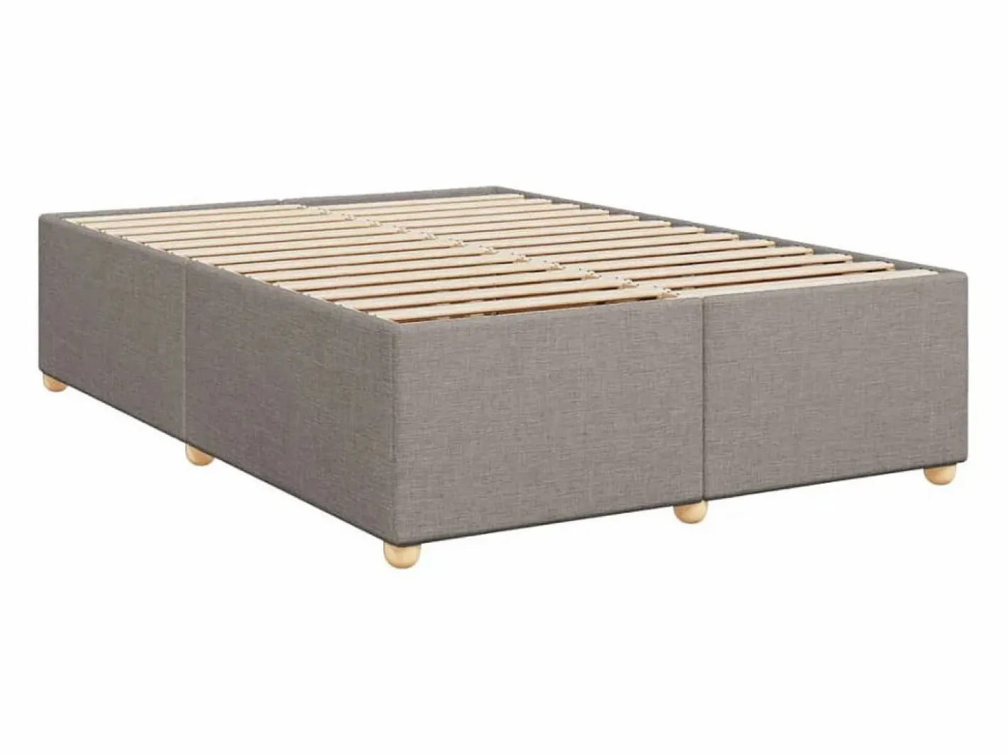 Clicnbuy Somier - 160X200Cm|Cama box spring con colchón tela gris taupe 160x200 cm