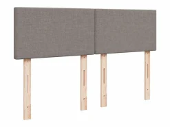 Clicnbuy Cama box spring con colchón tela gris taupe 140x200 cm Topo Best