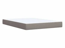 Clicnbuy Cama box spring con colchón tela gris taupe 140x200 cm Topo Best