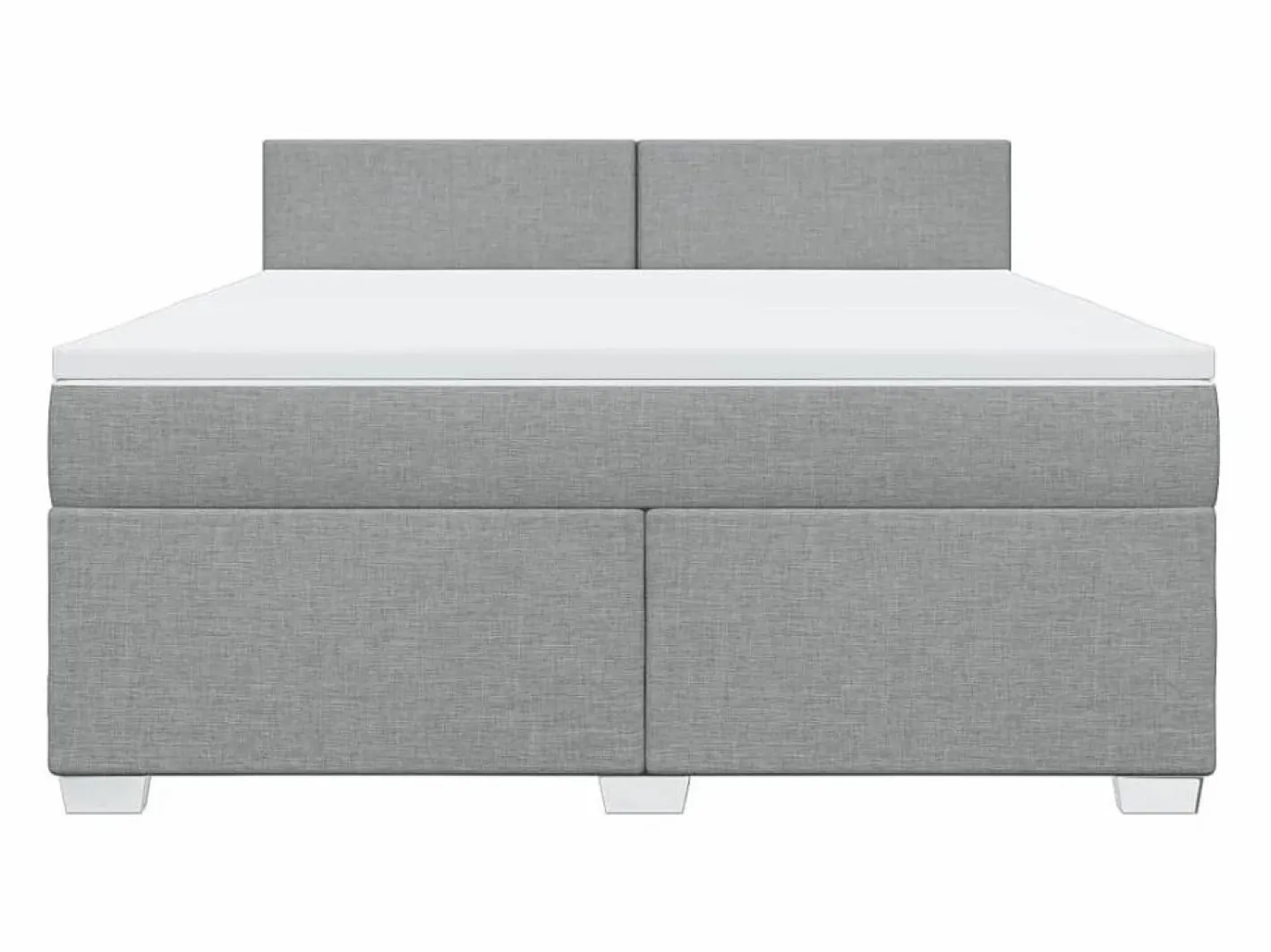 Clicnbuy Cama box spring con colchón tela claro 180x200 cm Gris New