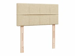 Clicnbuy Cama box spring con colchón tela color 80x200 cm Crema Best