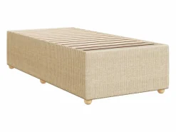 Clicnbuy Cama box spring con colchón tela color 80x200 cm Crema Best
