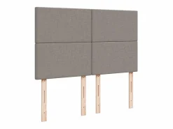 Cama box spring con colchón tela gris taupe 160x200 cm^Clicnbuy Discount
