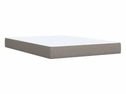 Cama box spring con colchón tela gris taupe 160x200 cm^Clicnbuy Discount