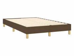 Cama box spring con colchón y LED tela marrón oscuro 120x200 cm^Clicnbuy Best