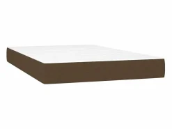 Cama box spring con colchón y LED tela marrón oscuro 120x200 cm^Clicnbuy Best