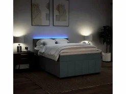Cama box spring con colchón tela oscuro 160x200 cm^Clicnbuy Best