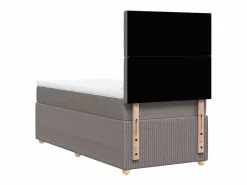 Clicnbuy Cama box spring con colchón tela gris taupe 90x190 cm Topo Sale