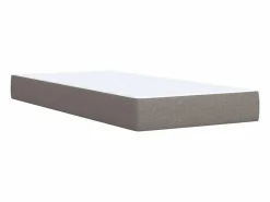 Cama box spring con colchón tela gris taupe 90x190 cm^Clicnbuy Best