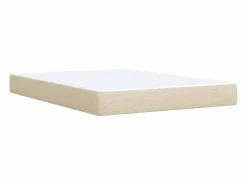 Clicnbuy Cama box spring con colchón tela color 160x200 cm Crema Clearance
