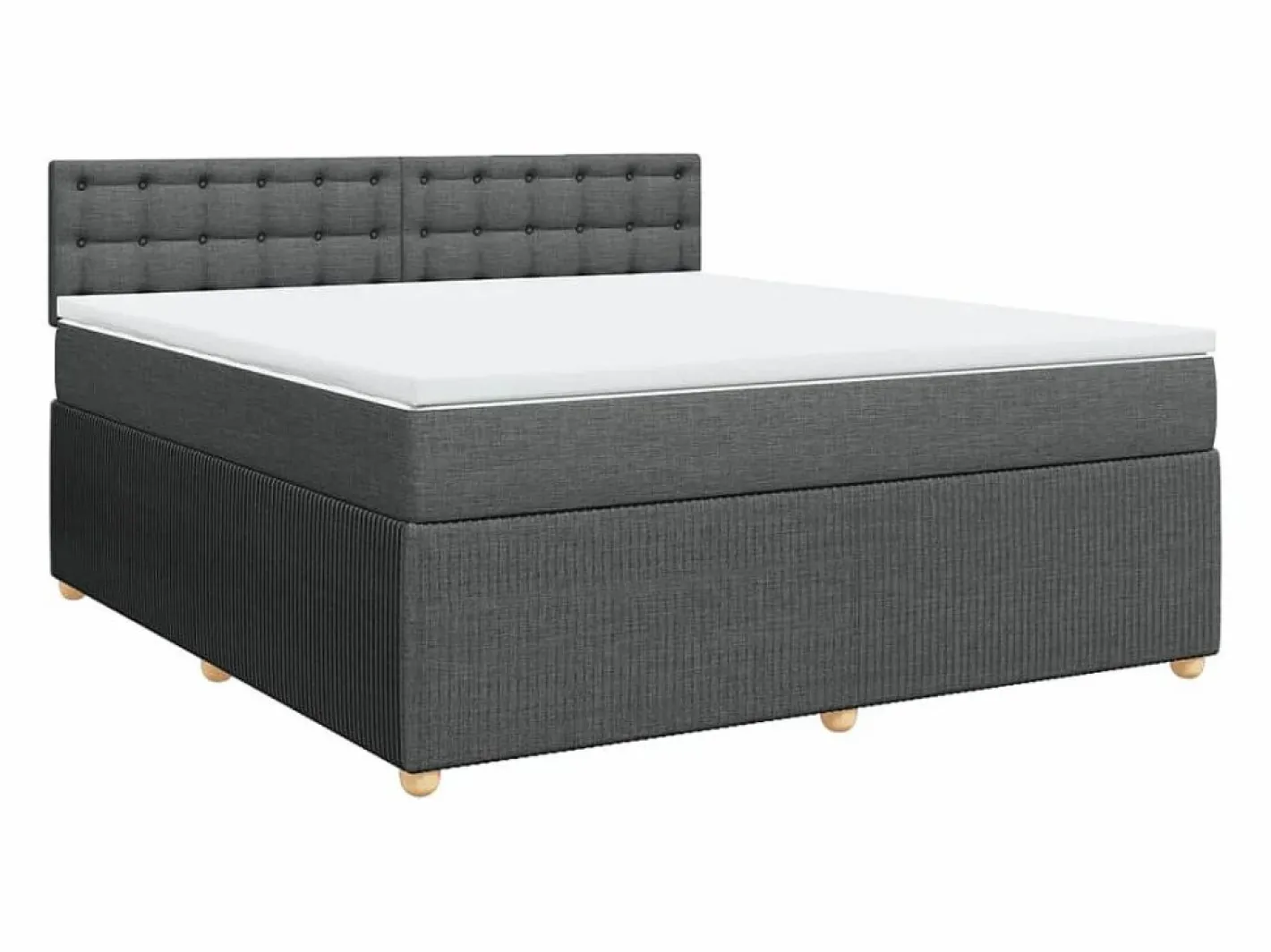 Clicnbuy Somier - 180X200Cm|Cama box spring con colchón tela oscuro 180x200 cm