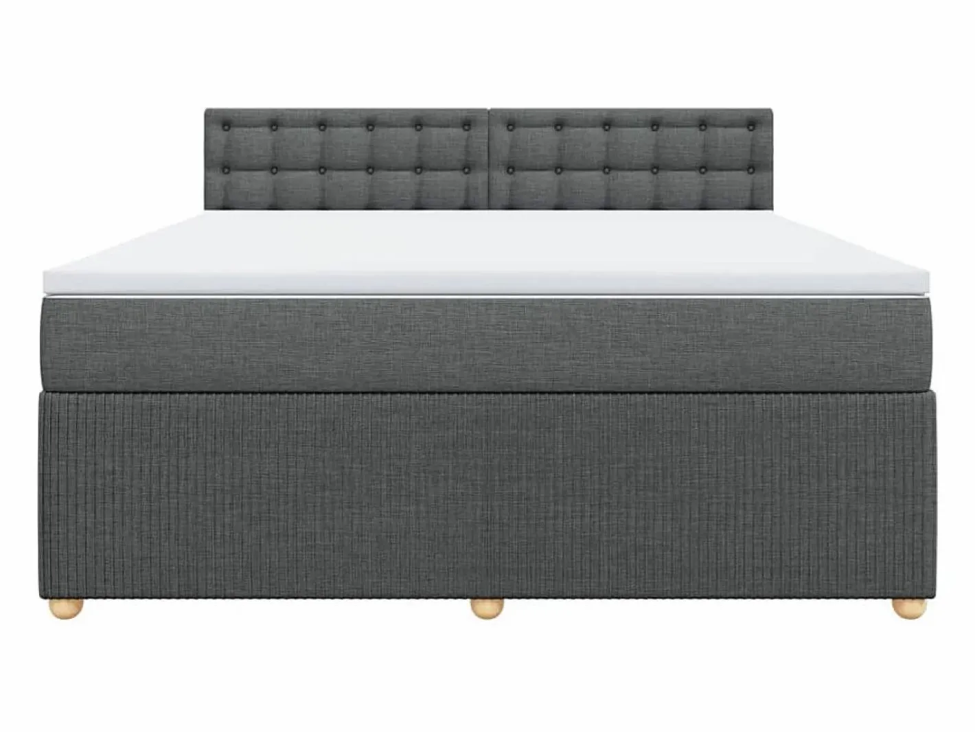 Clicnbuy Somier - 180X200Cm|Cama box spring con colchón tela oscuro 180x200 cm