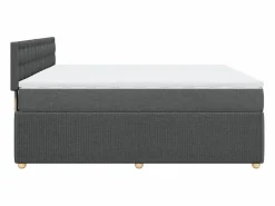 Clicnbuy Somier - 180X200Cm|Cama box spring con colchón tela oscuro 180x200 cm