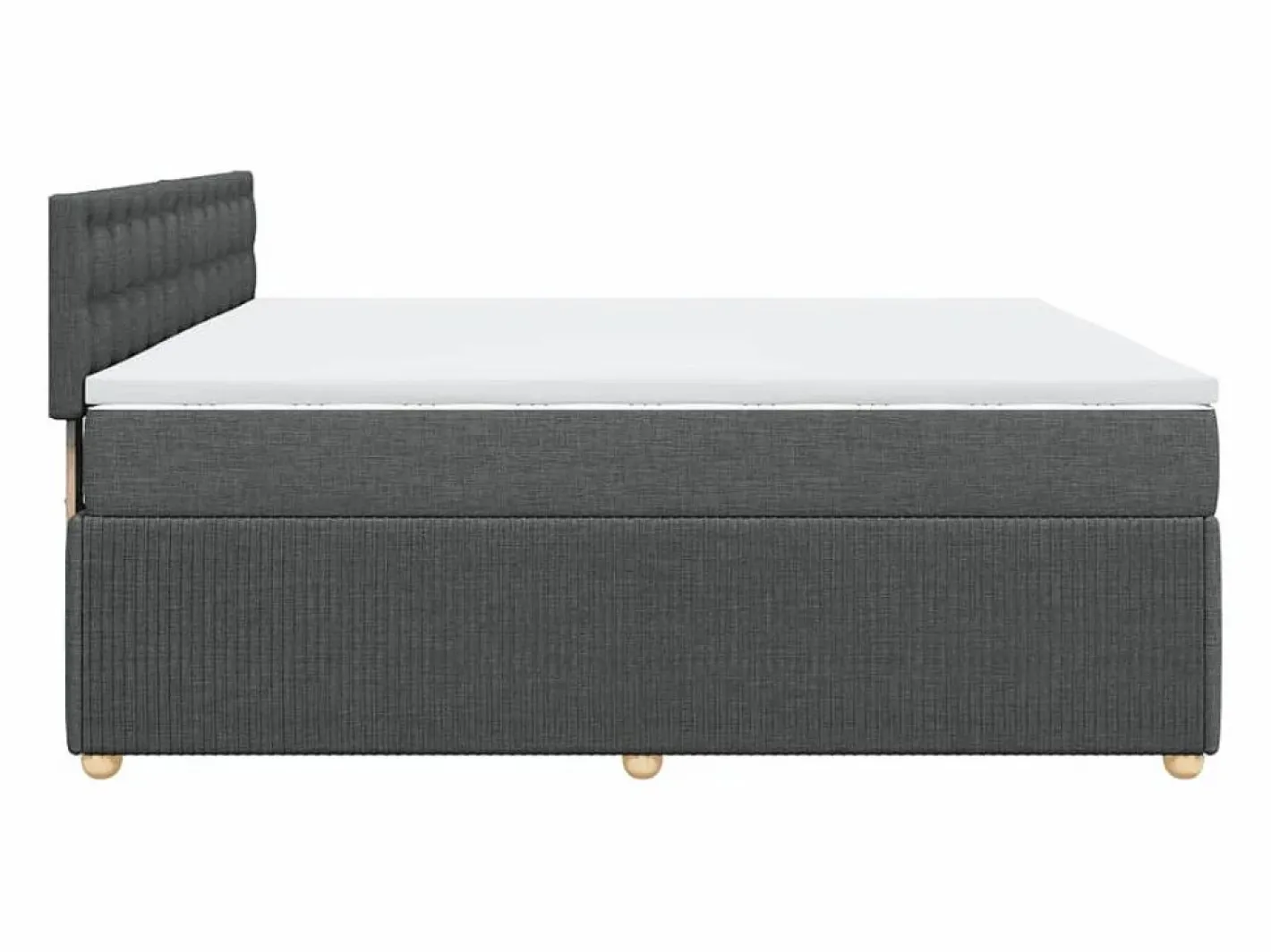 Clicnbuy Somier - 180X200Cm|Cama box spring con colchón tela oscuro 180x200 cm