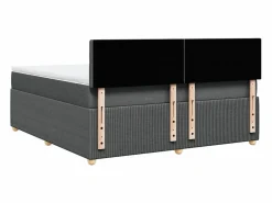 Clicnbuy Somier - 180X200Cm|Cama box spring con colchón tela oscuro 180x200 cm
