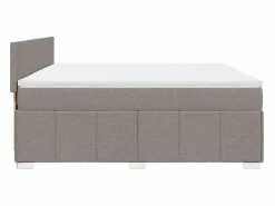Clicnbuy Somier - 180X200Cm|Cama box spring con colchón tela gris taupe 180x200 cm