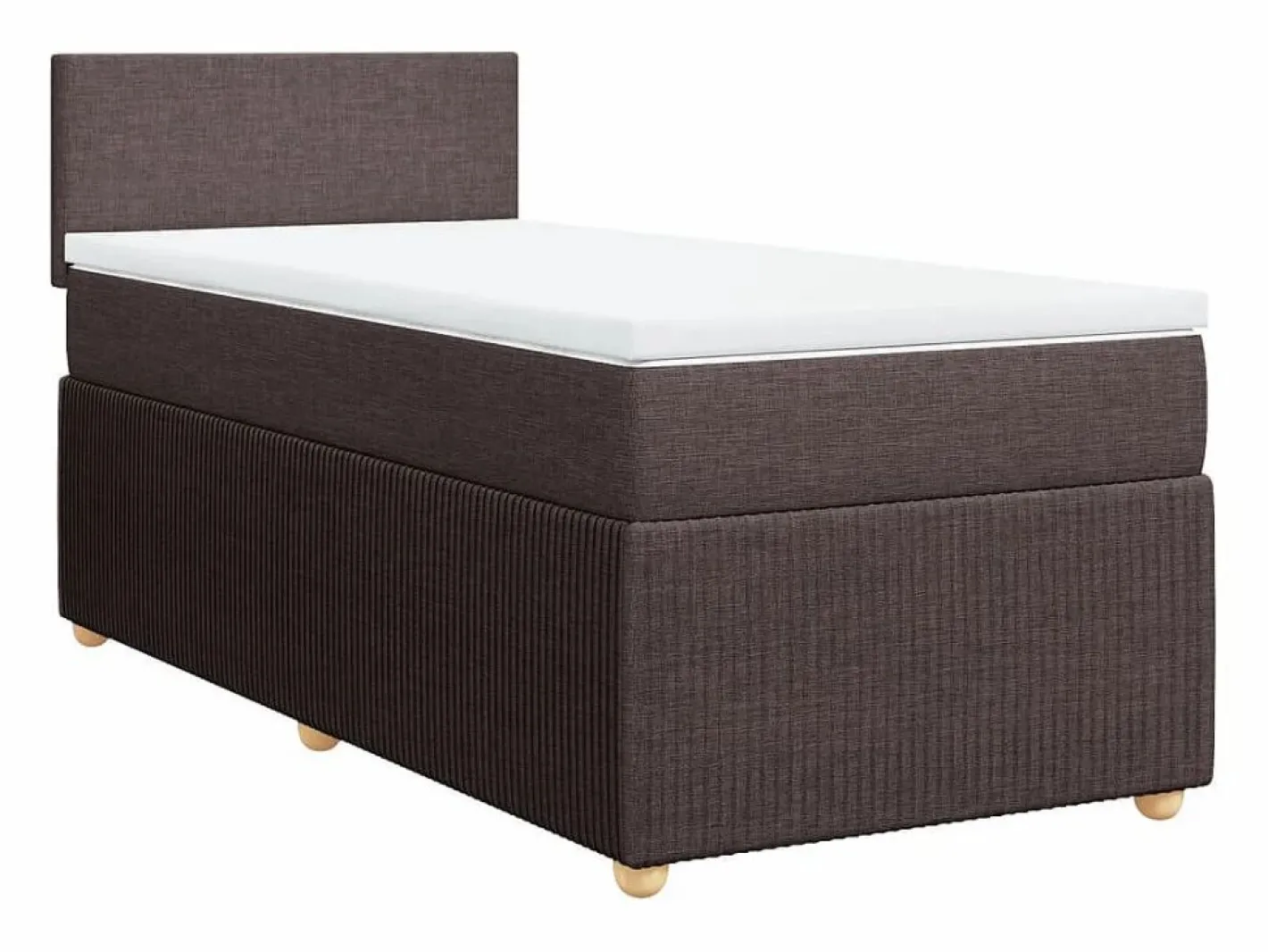 Clicnbuy Cama box spring con colchón tela marrón oscuro 90x190 cm Marru00f3n Outlet