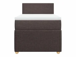 Clicnbuy Cama box spring con colchón tela marrón oscuro 90x190 cm Marru00f3n Outlet