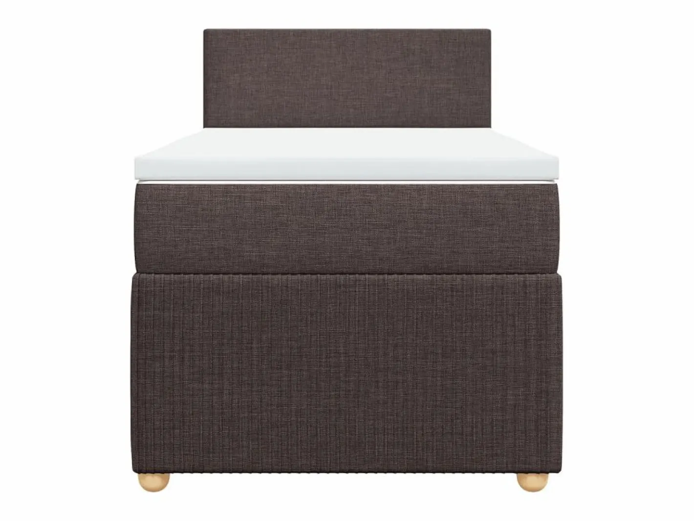 Clicnbuy Cama box spring con colchón tela marrón oscuro 90x190 cm Marru00f3n Outlet