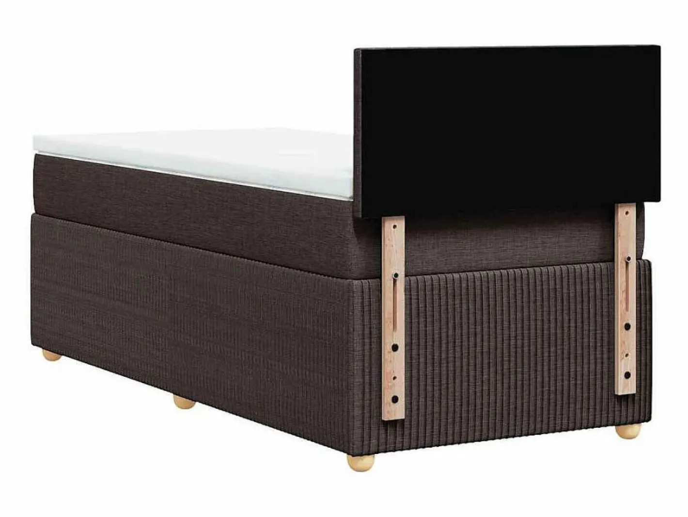 Clicnbuy Cama box spring con colchón tela marrón oscuro 90x190 cm Marru00f3n Outlet