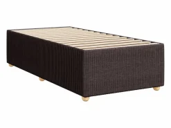 Clicnbuy Cama box spring con colchón tela marrón oscuro 90x190 cm Marru00f3n Outlet